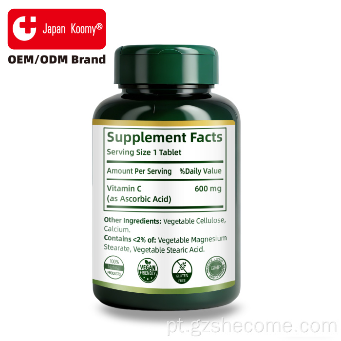 Shecome vitamina C marca suporte antioxidante para saúde imunológica